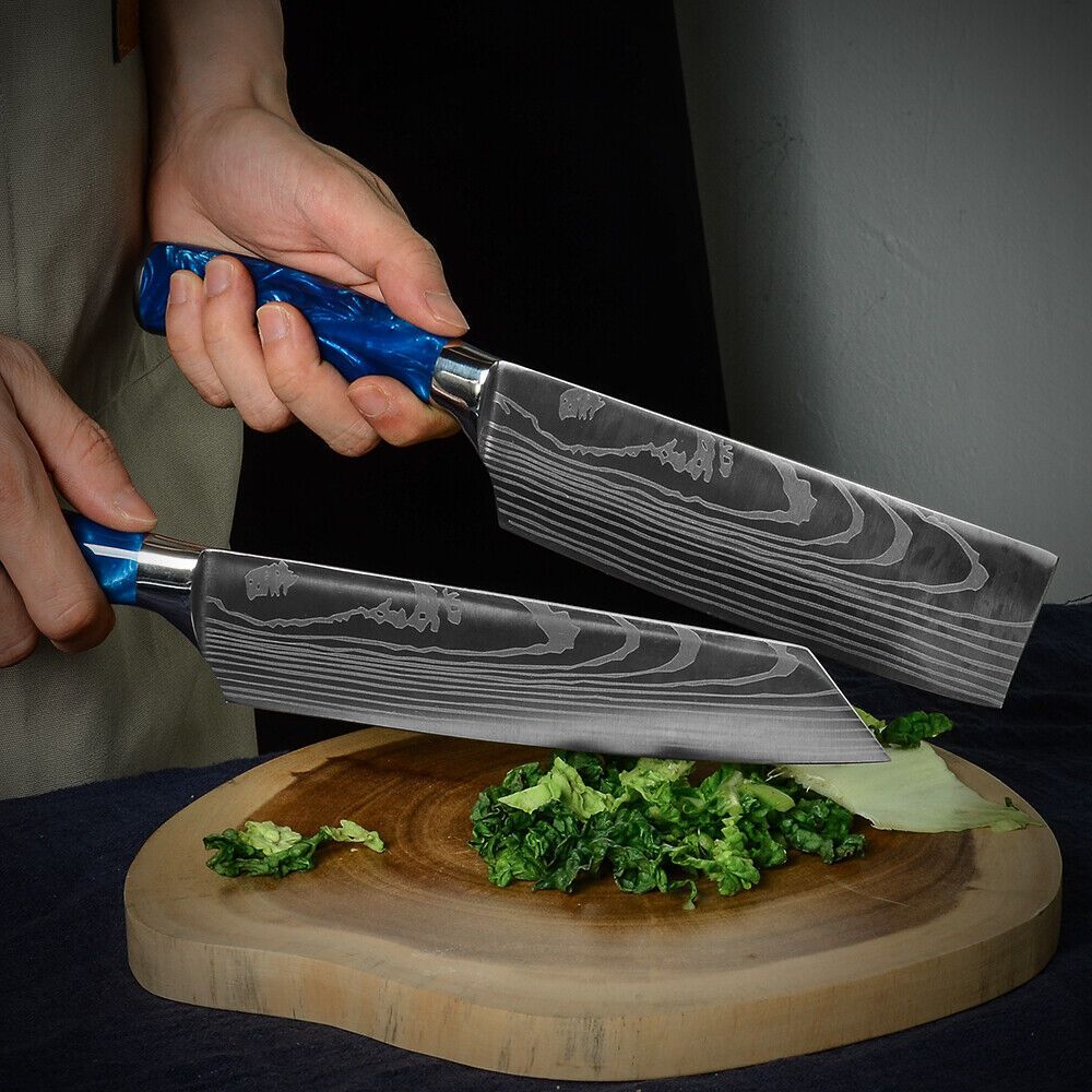 Premium Japanese Style Kitchen Knife Set 5PC  Laser Damascus Steel Chef Knives 1