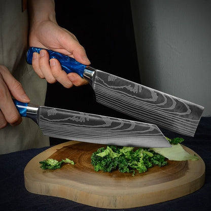 Premium Japanese Style Kitchen Knife Set 5PC  Laser Damascus Steel Chef Knives 1