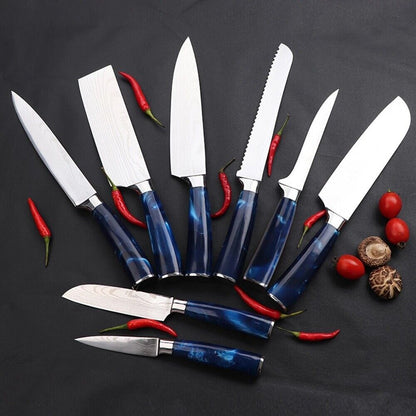 Premium Japanese Style Kitchen Knife Set 5PC  Laser Damascus Steel Chef Knives 3