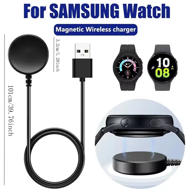 Portable USB Cable Fast Charging Dock Station Magnetic Watch Wireless Charger For Samsung Galaxy Watch
