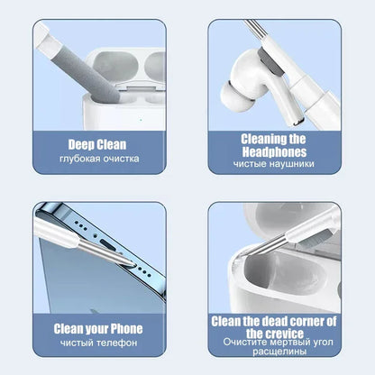 Earbuds Case Cleaner Kit, Bluetooth Earphones Cleaning Tool, Cleaning Brush Pen for Xiaomi iPhone Earbuds