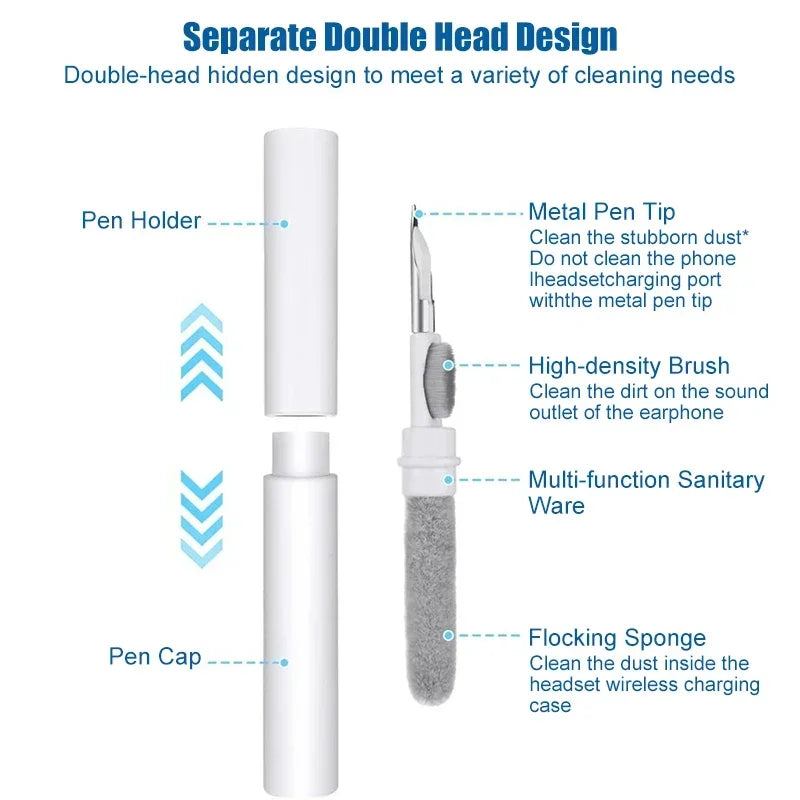 Earbuds Case Cleaner Kit, Bluetooth Earphones Cleaning Tool, Cleaning Brush Pen for Xiaomi iPhone Earbuds