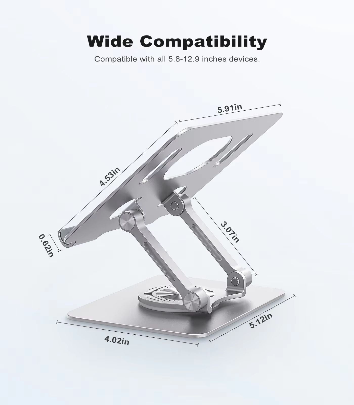 ST02 Aluminum Tablet Stand With 360 Swivel Base  Adjustable Universal Holder For IPad Samsung  More 4