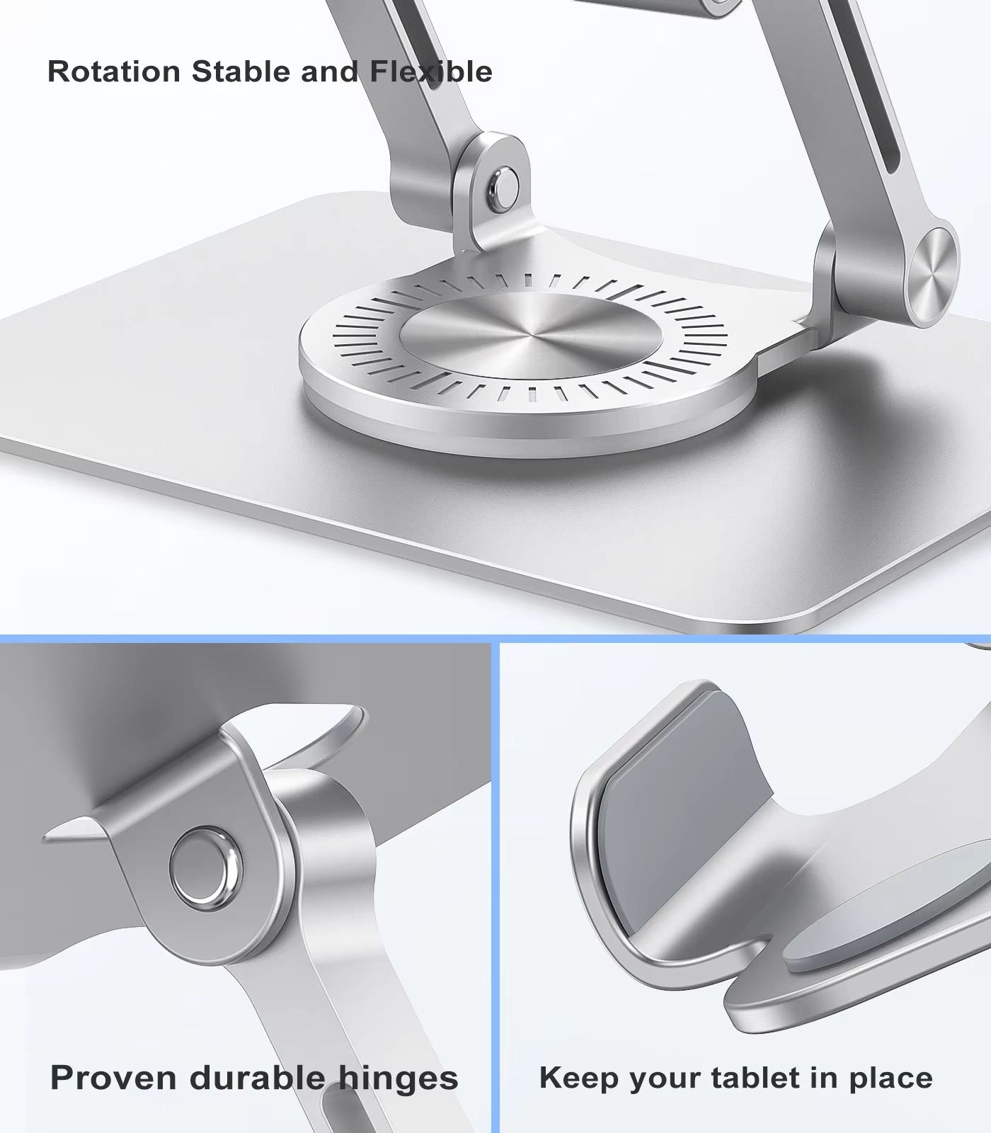 ST02 Aluminum Tablet Stand With 360 Swivel Base  Adjustable Universal Holder For IPad Samsung  More 5