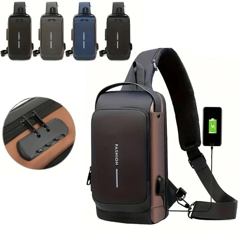 Anti Theft USB Crossbody Sling Bag for Men