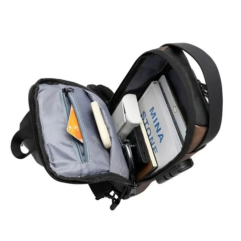 Anti Theft USB Crossbody Sling Bag For Men 2