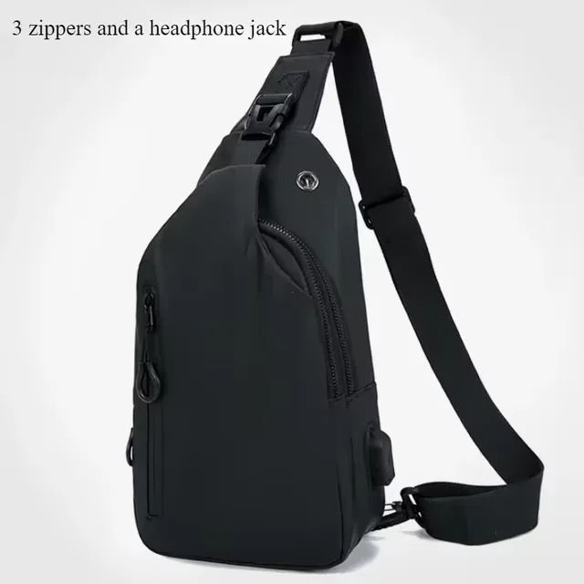 Anti Theft USB Crossbody Sling Bag For Men 16