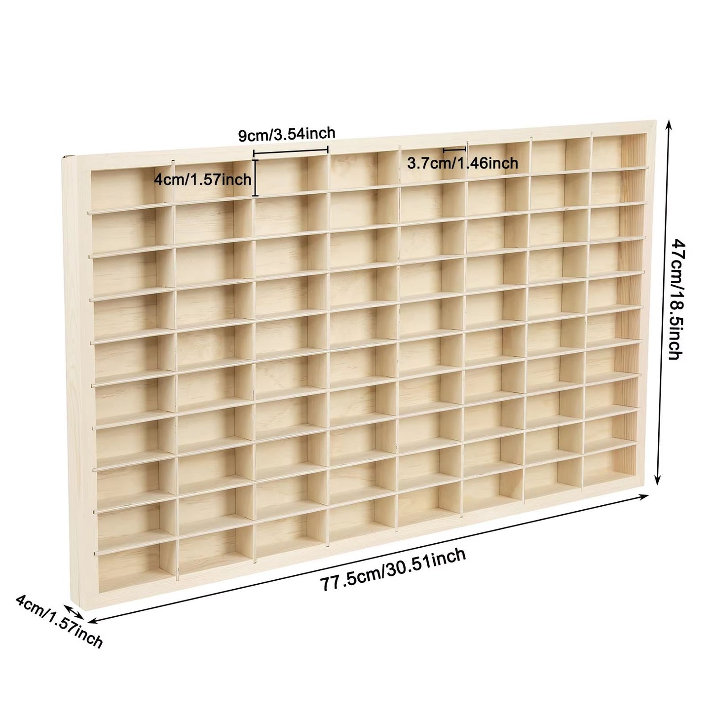 80Grid Wooden Display Shelf For Hot Wheels  Matchbox  164 Diecast Car Toy Storage Organizer 2