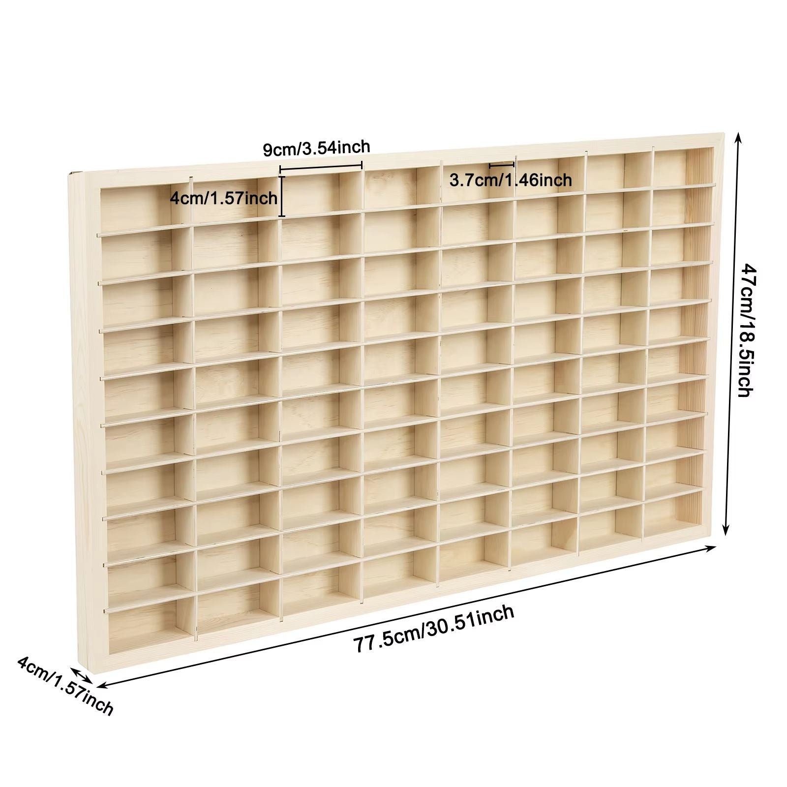 80Grid Wooden Display Shelf For Hot Wheels  Matchbox  164 Diecast Car Toy Storage Organizer 2