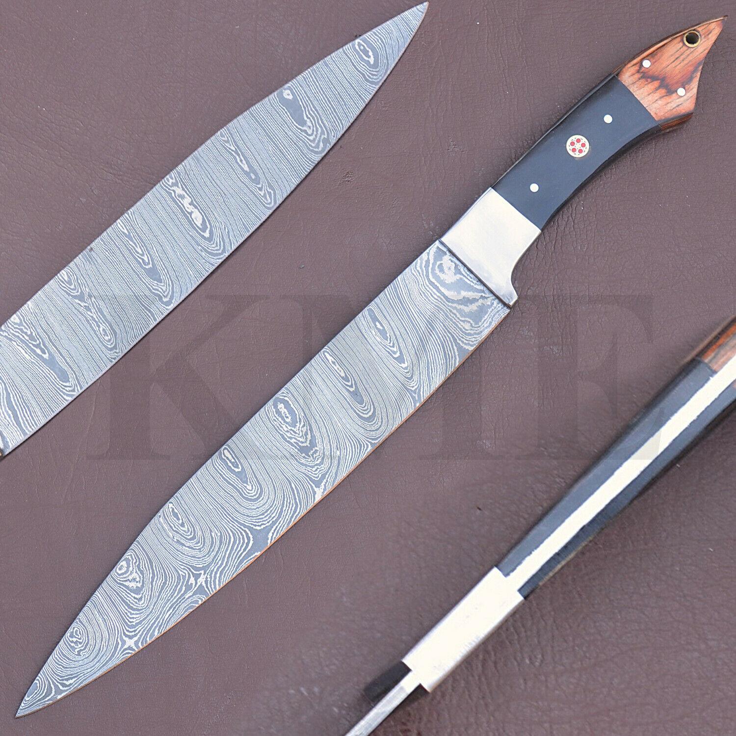 Handmade Damascus Steel 7Piece Kitchen Chef Knife Set With Bull Horn Handle  Custom Forged Professi 1