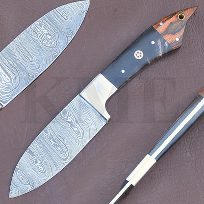 Handmade Damascus Steel 7Piece Kitchen Chef Knife Set With Bull Horn Handle  Custom Forged Professi 3