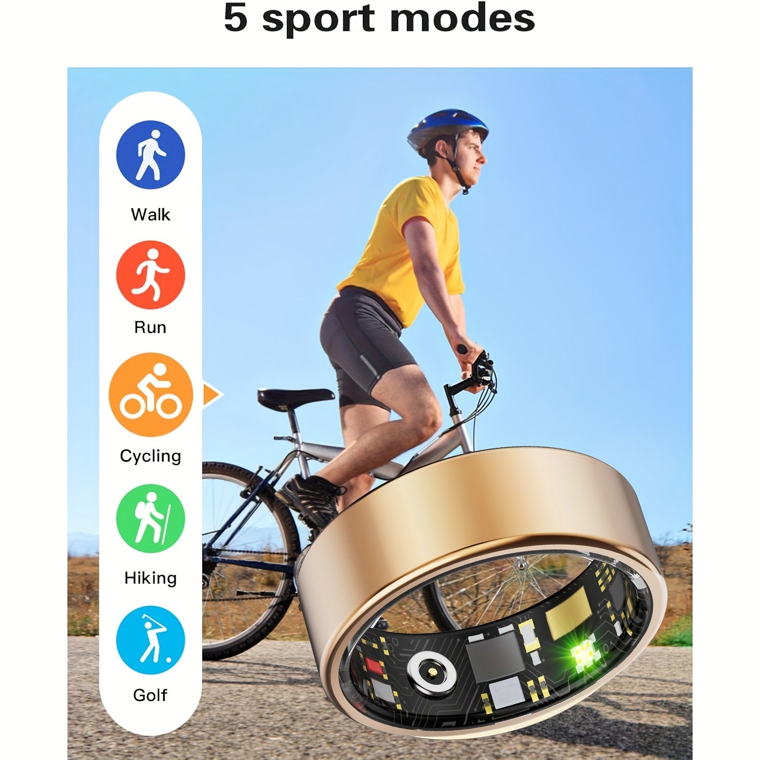 Sleep Tracking Smart Ring, Motion Monitoring, Compatible with iPhone and Android, Smart Gift, Ideal for Men and Women