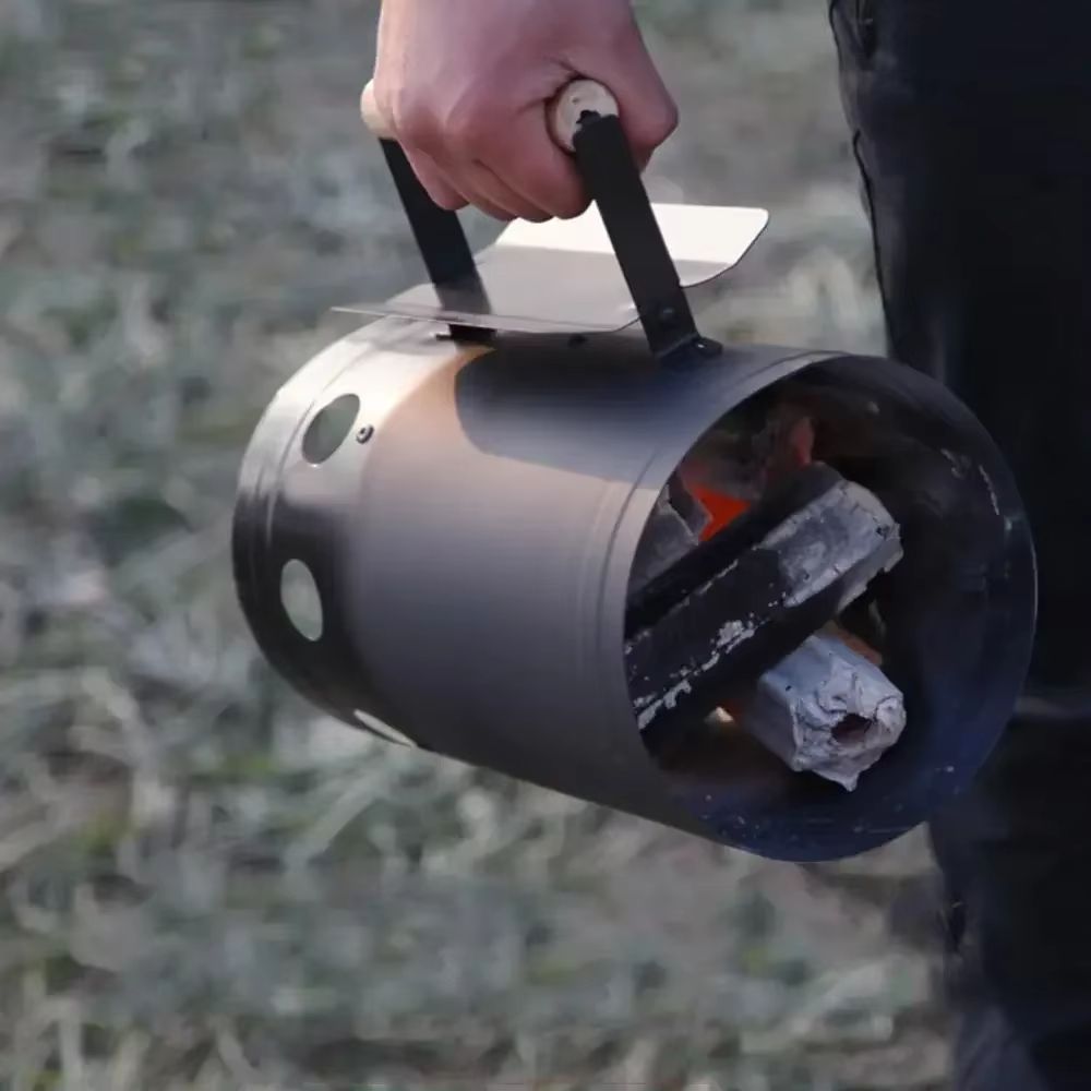 HeavyDuty Charcoal Starter Bucket  Quick Ignition Cylinder For Outdoor BBQ Grilling  Camping 1