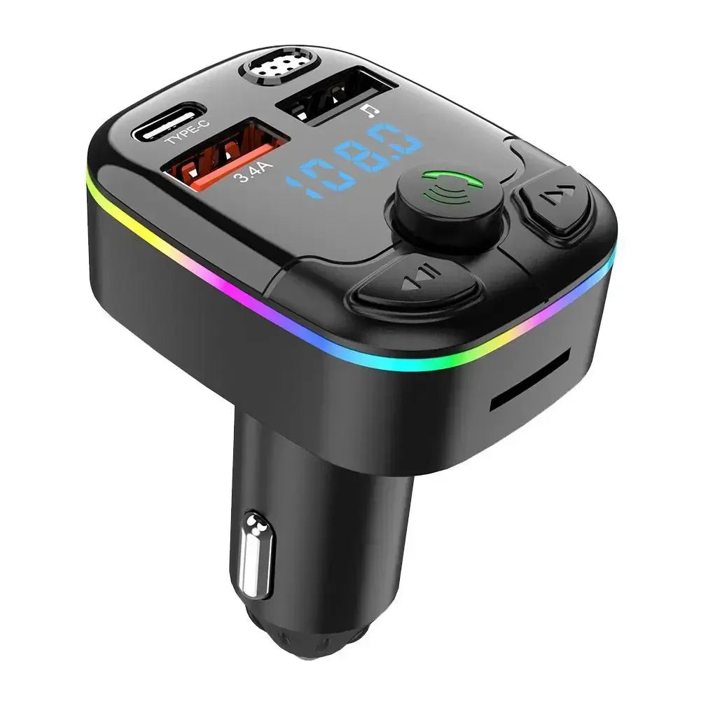 Wireless Car Bluetooth 50 FM Transmitter Adapter Mic Audio Receiver Auto MP3 Player Dual USB Fast C 2