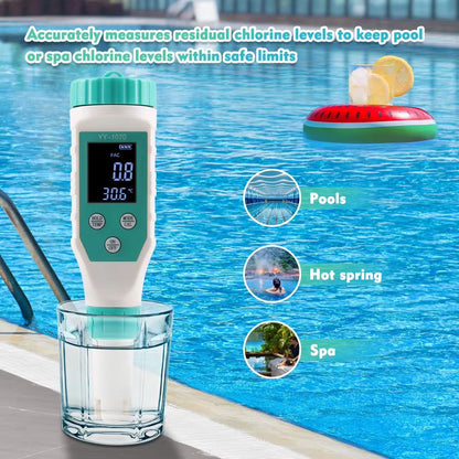 7in1 Digital Chlorine  PH Meter  Water Quality Tester For Swimming Pools Hot Springs  Spas 1