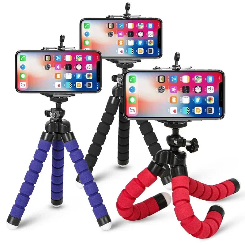 Mobile Camera Holder Clip, Tripod for Phone, Octopus Mini Tripod Stativ, Smartphone Monopod for iPhone Samsung Xiaomi