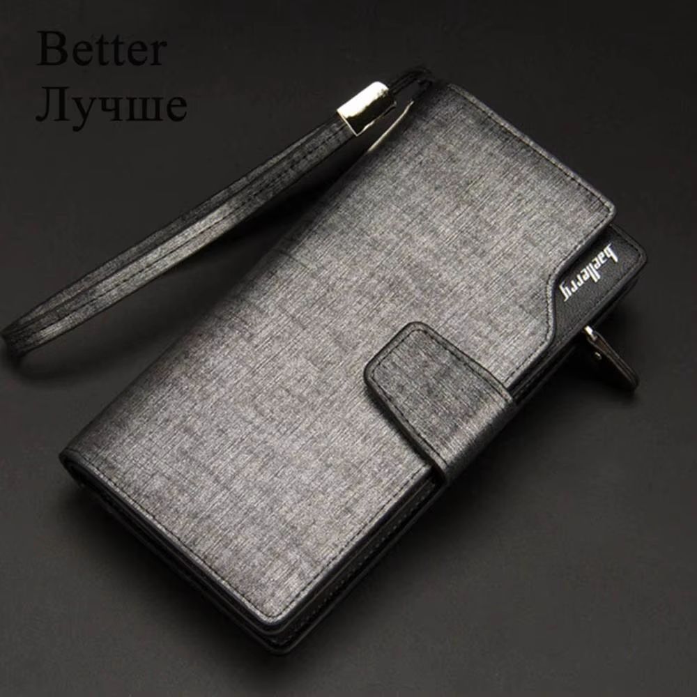 Baellerry Long Mens Wallet  Large Capacity PU Leather Zipper Purse  Card Holder 12