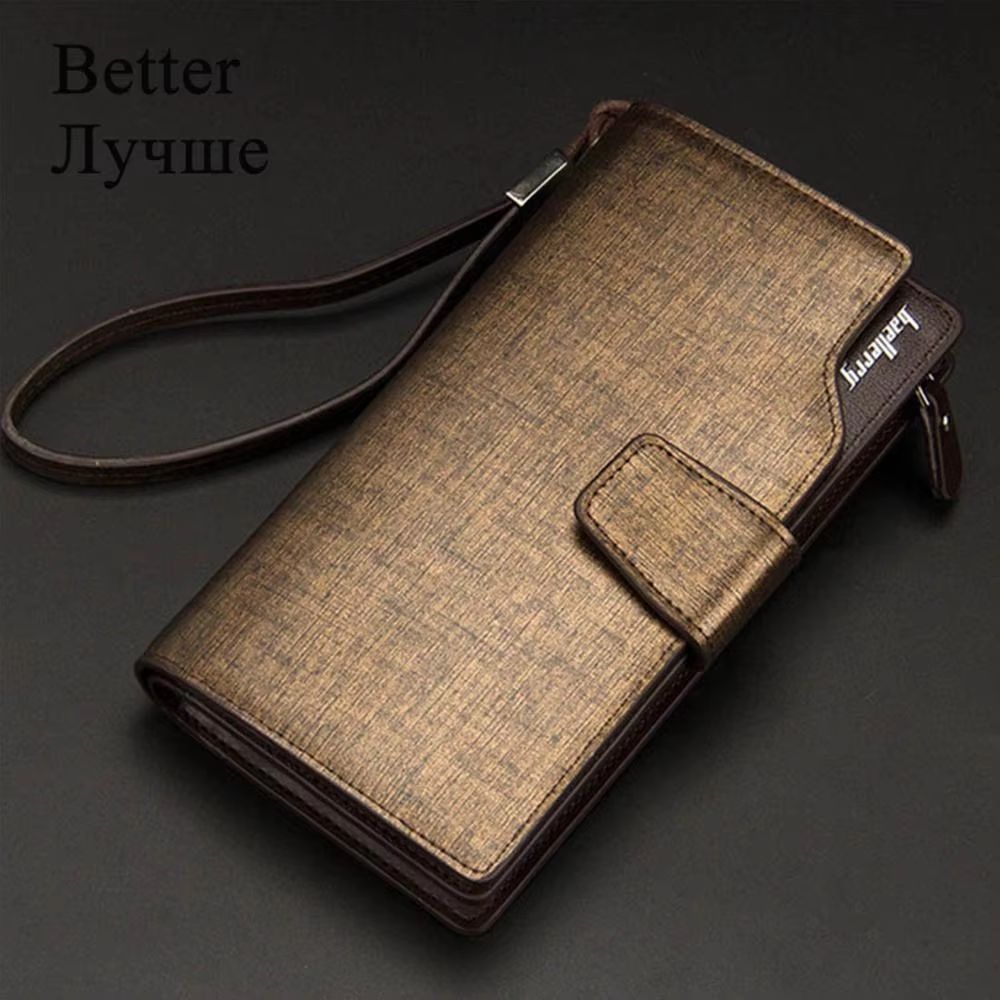 Baellerry Long Mens Wallet  Large Capacity PU Leather Zipper Purse  Card Holder 13