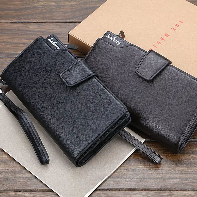 Baellerry Long Mens Wallet  Large Capacity PU Leather Zipper Purse  Card Holder 3