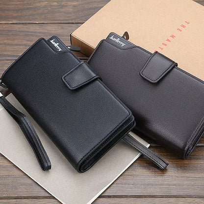 Baellerry Long Mens Wallet  Large Capacity PU Leather Zipper Purse  Card Holder 3