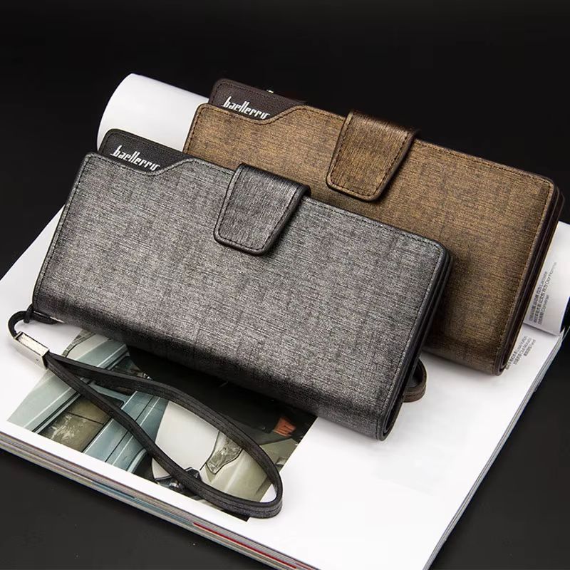 Baellerry Long Mens Wallet  Large Capacity PU Leather Zipper Purse  Card Holder 4
