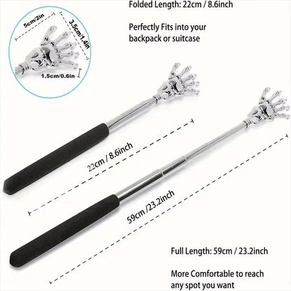 Telescopic Stainless Steel Back Scratcher  Portable Extendable Itch Relief Tool For Men  Women 2