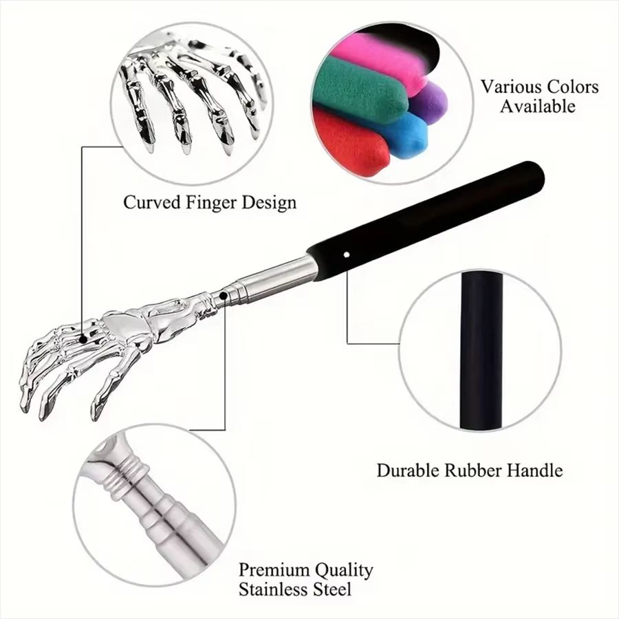Telescopic Stainless Steel Back Scratcher  Portable Extendable Itch Relief Tool For Men  Women 3