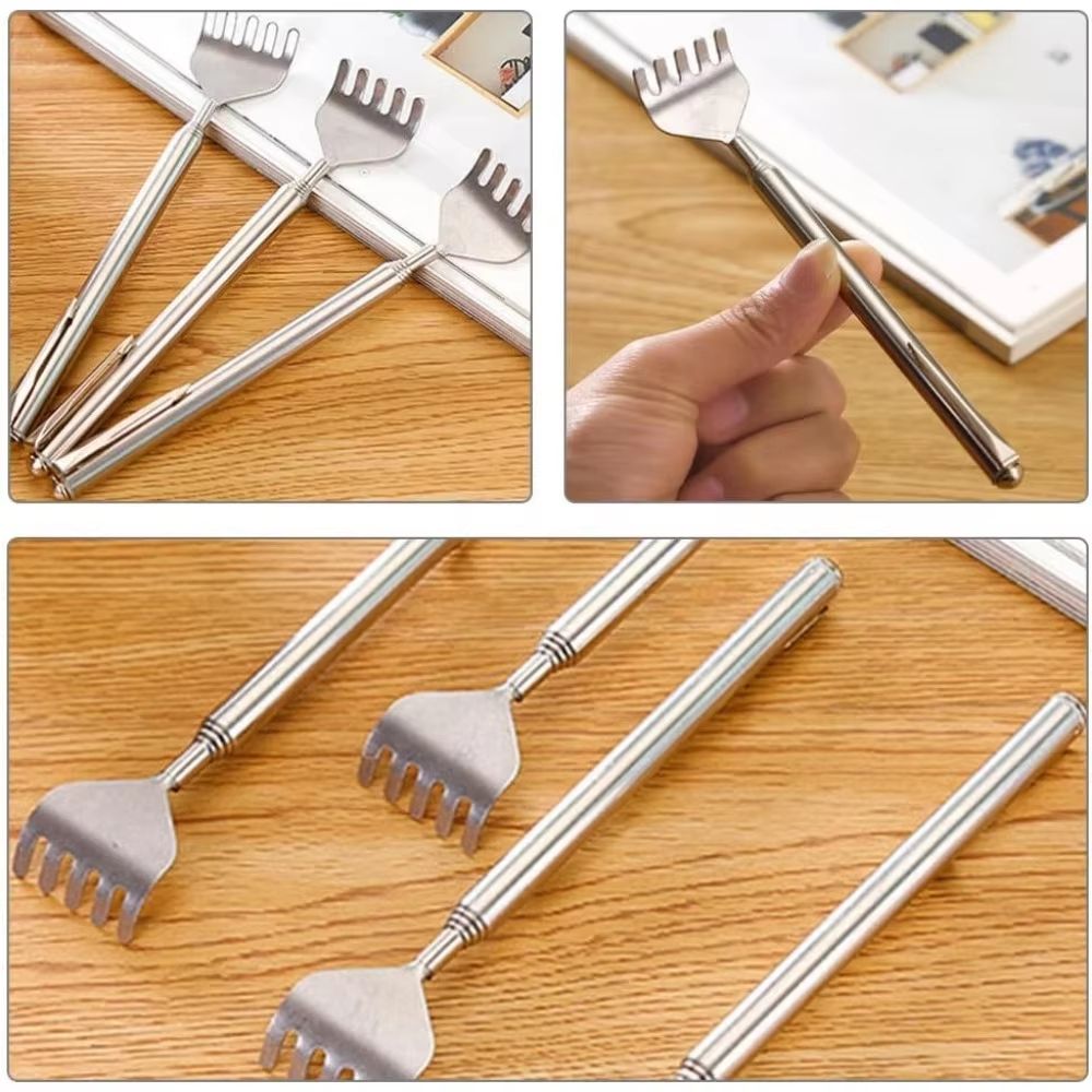 Telescopic Stainless Steel Back Scratcher  Portable Extendable Itch Relief Tool For Men  Women 5