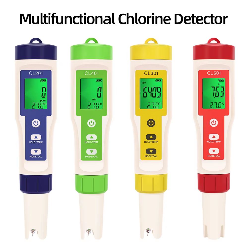 5-in-1 Digital Chlorine Meter Pen – Multi-Function pH, ORP, CL2, H2 & Temperature Water Quality Tester for Pools & Spas