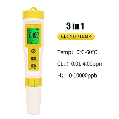 5in1 Digital Chlorine Meter Pen  MultiFunction PH ORP CL2 H2  Temperature Water Quality Tester For  9