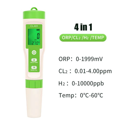 5in1 Digital Chlorine Meter Pen  MultiFunction PH ORP CL2 H2  Temperature Water Quality Tester For  8