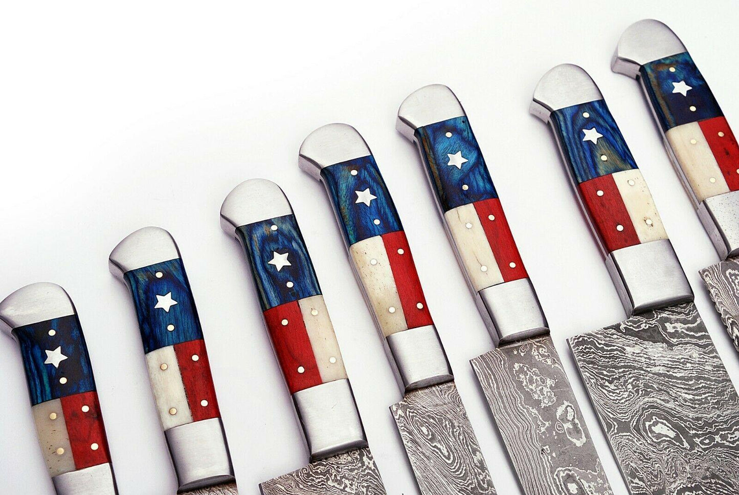 LOT OF 07 Handmade Damascus Steel Kitchen Knives  Full Tang Professional Knife Set 3