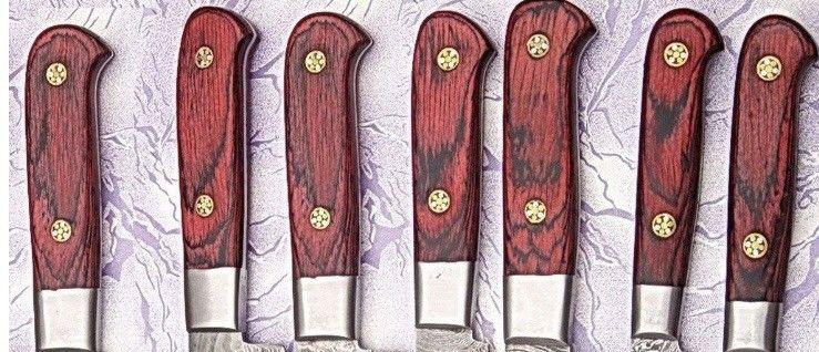 LOT OF 07 Handmade Damascus Steel Kitchen Knifes  Full Tang Professional Knife Set 2