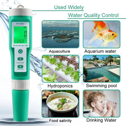 Yieryi Digital Water Quality Tester  Professional TDS EC PH Meter With Salinity ORP SG  Temperature 5