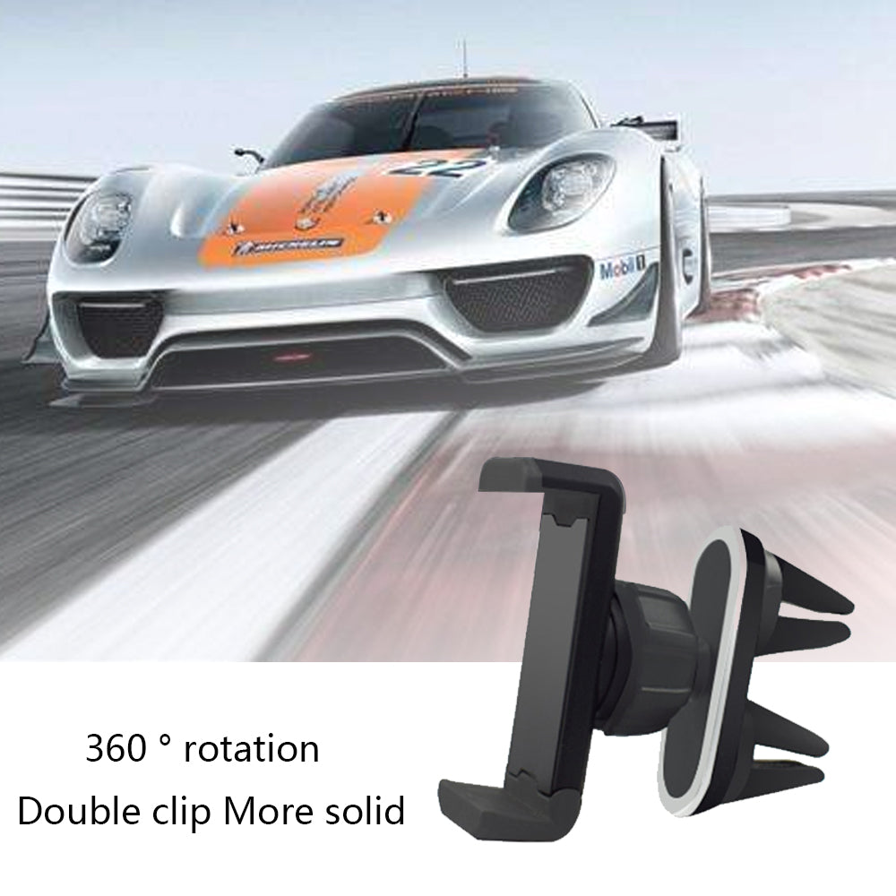 Double Mount Clips Air Vent Holder, Universal 360 Rotation Phone Cradle for Samsung iPhone LG Xiaomi