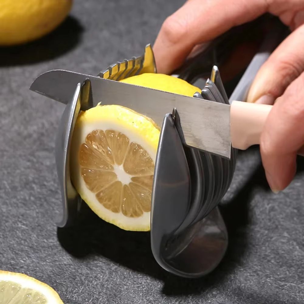 Stainless Steel Fruit  Vegetable Slicer Clip  Precision Kitchen Cutter Tool For Easy Tomato Lemon O 1