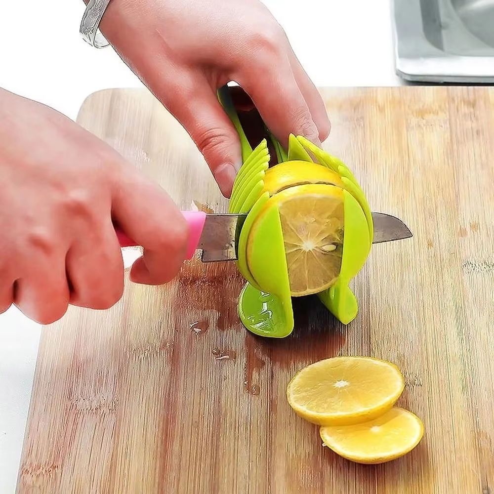 Stainless Steel Fruit  Vegetable Slicer Clip  Precision Kitchen Cutter Tool For Easy Tomato Lemon O 4