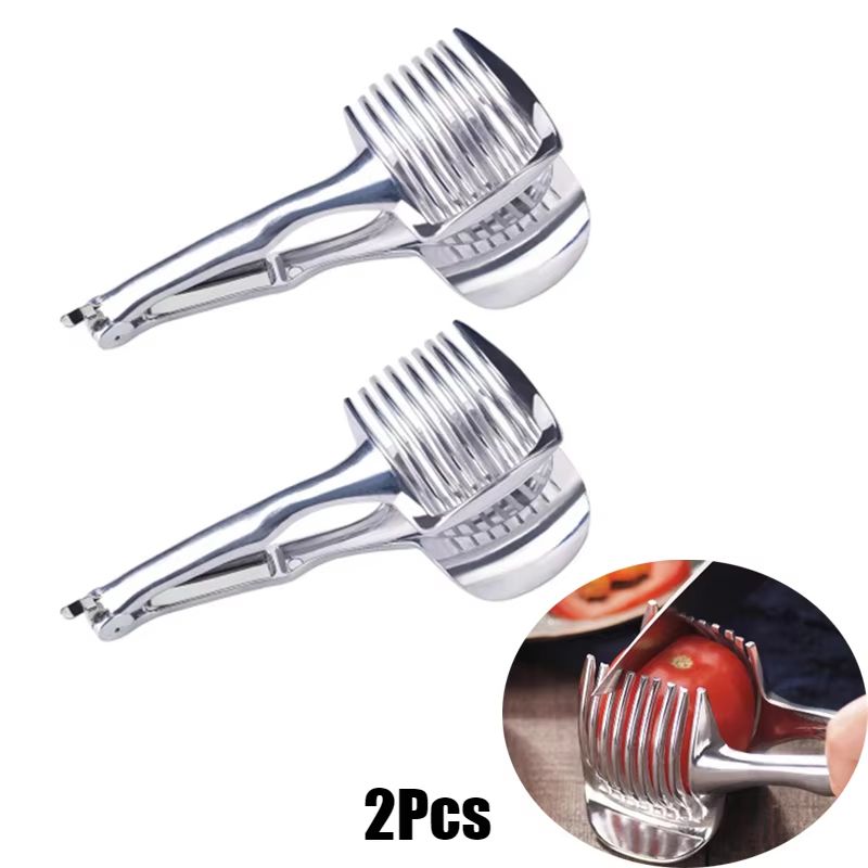 Stainless Steel Fruit  Vegetable Slicer Clip  Precision Kitchen Cutter Tool For Easy Tomato Lemon O 8