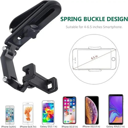 Car Clip Bracket Stand, 1080° Rotating Sun Visor Phone Mount, Support GPS Cell in Car for iPhone Samsung Xiaomi