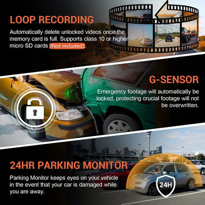 Wide Angle Car DVR 1080P WIFI Dual Camera Dash Cam Front And Inside IR Night Vision Loop Recording 5
