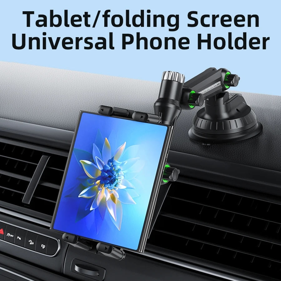 Car Mount Dashboard Tablet Holder for Car Suction, For 7-15in Tablets & 4-7in Folding Screen or Straight Panel Phones