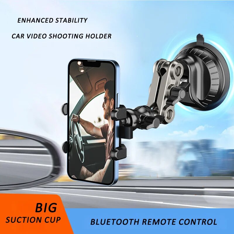 Universal Magic Arm Suction Car Phone Mount, Video Recording Holder, Windshield Window Glass Vlog Shooting