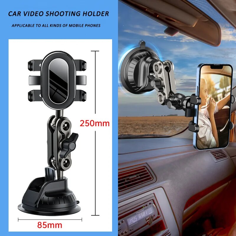 Universal Magic Arm Suction Car Phone Mount Video Recording Holder Windshield Window Glass Vlog Sho 5