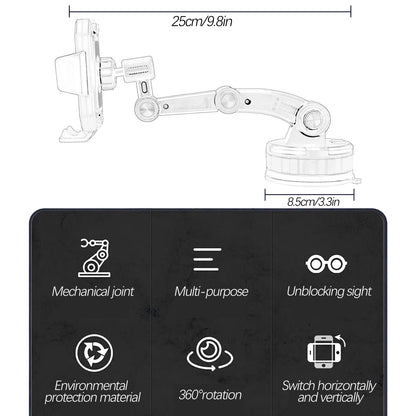 Windscreen Windshield Dashboard Mount, Mobile GPS Bracket Support Car Trunk Pickup, 360 Rotation Universal Cell Phone