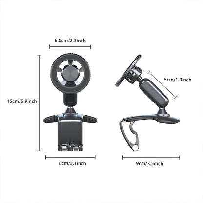 Car Phone Holder, Magnetic 360 Degree Rotation Dashboard, Clip on Dashboard for 4 to 7 inch Smartphones, Strong Clamp