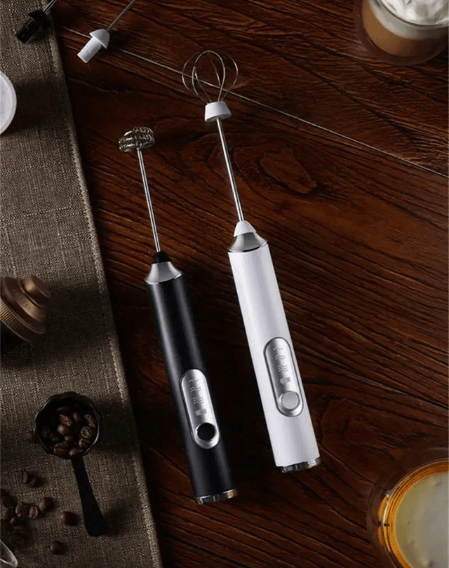 Wireless Handheld Milk Frother With Double Whisk And Three Speed Control 3