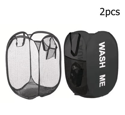 Foldable Mesh Laundry Basket With Large Capacity And Pop Up Design 1