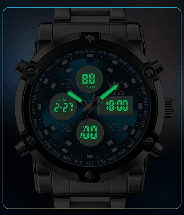 OLEVS Multifunction Waterproof Electronic Watch For Men With Luminous Display 1