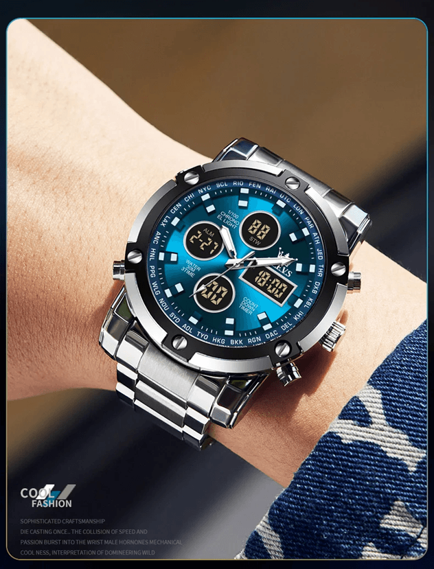 OLEVS Multifunction Waterproof Electronic Watch For Men With Luminous Display 3