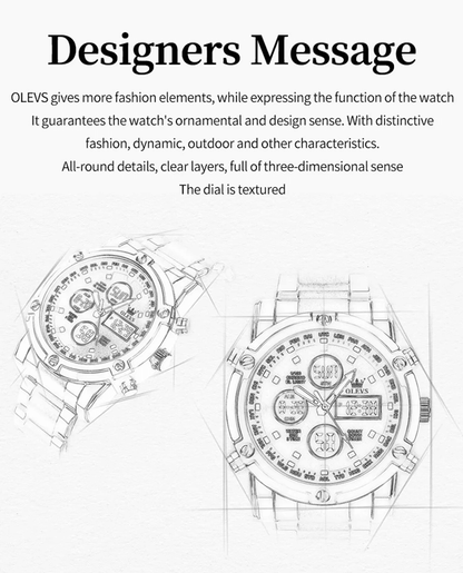 OLEVS Multifunction Waterproof Electronic Watch For Men With Luminous Display 4
